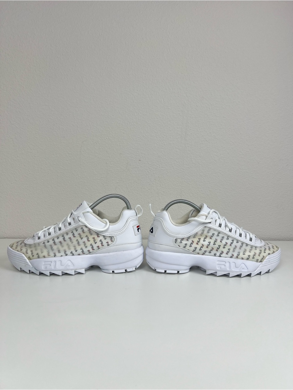 FILA Disruptor II Clear Logos White Sneakers Women’s Size 9.5 Y2K Athleisure - Picture 4 of 7